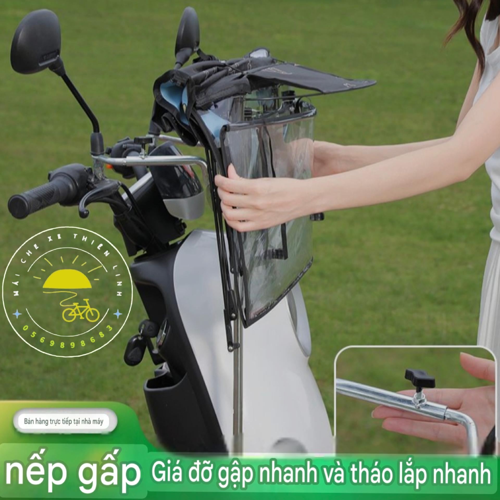 Mái che xe - bạt - đôi - gấp gọn phút mốt - lắp chân gương - 885-duoc-ban-tai-Mái che xe máy và xe điện Thiên Linh