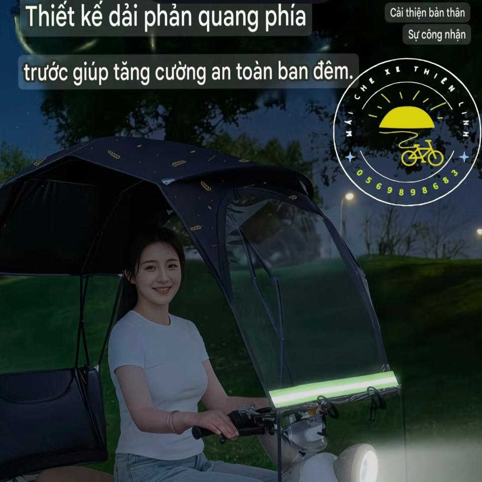 Mái che xe - bạt - đôi - gấp gọn phút mốt - lắp chân gương - 865-duoc-ban-tai-Mái che xe máy và xe điện Thiên Linh