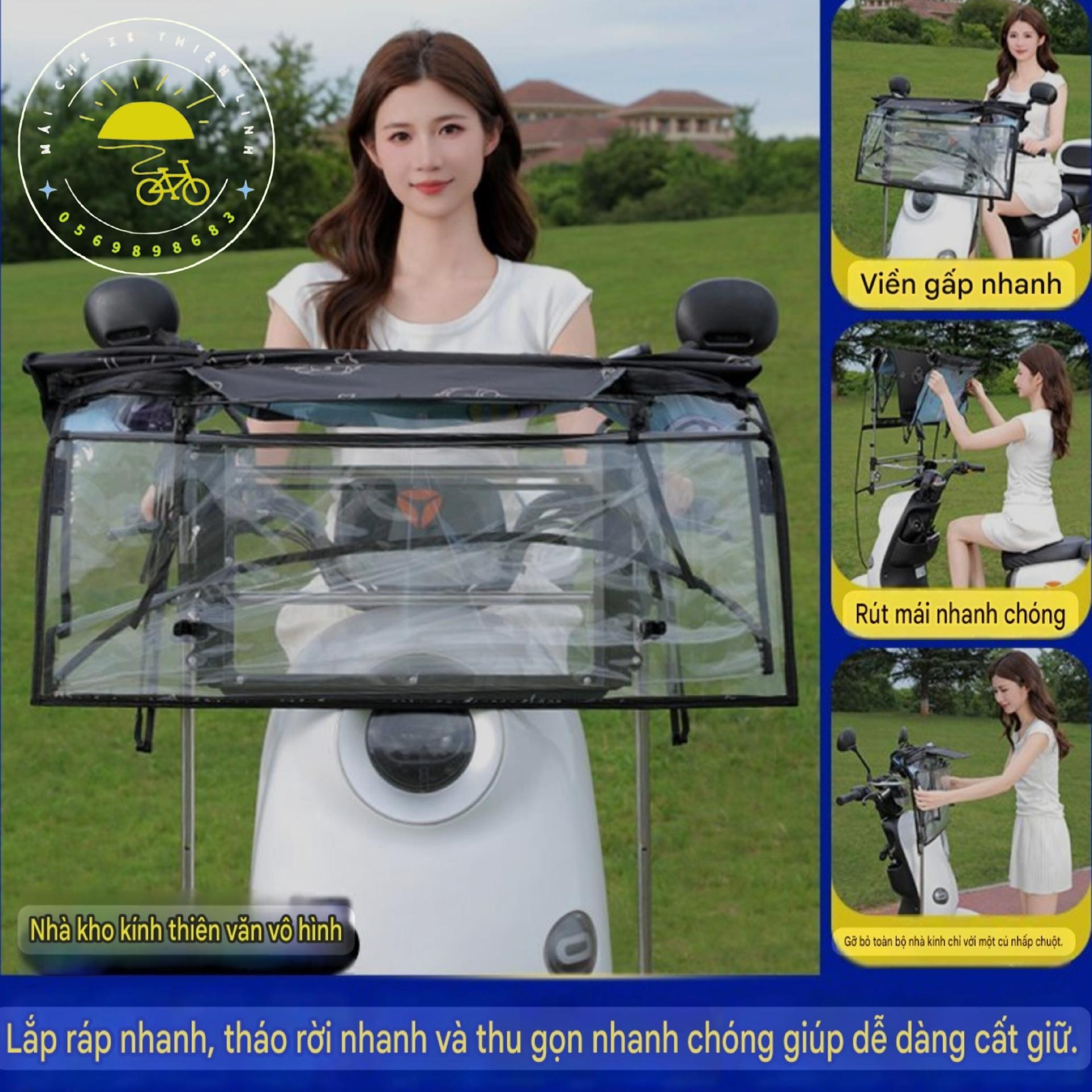 Mái che xe - bạt - đôi - gấp gọn phút mốt - lắp chân gương - 885-duoc-ban-tai-Mái che xe máy và xe điện Thiên Linh