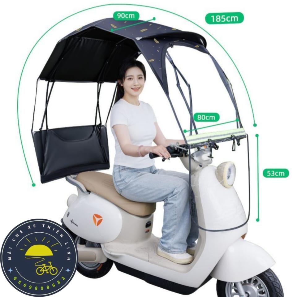 Mái che xe - bạt - đôi - gấp gọn phút mốt - lắp chân gương - 865-duoc-ban-tai-Mái che xe máy và xe điện Thiên Linh