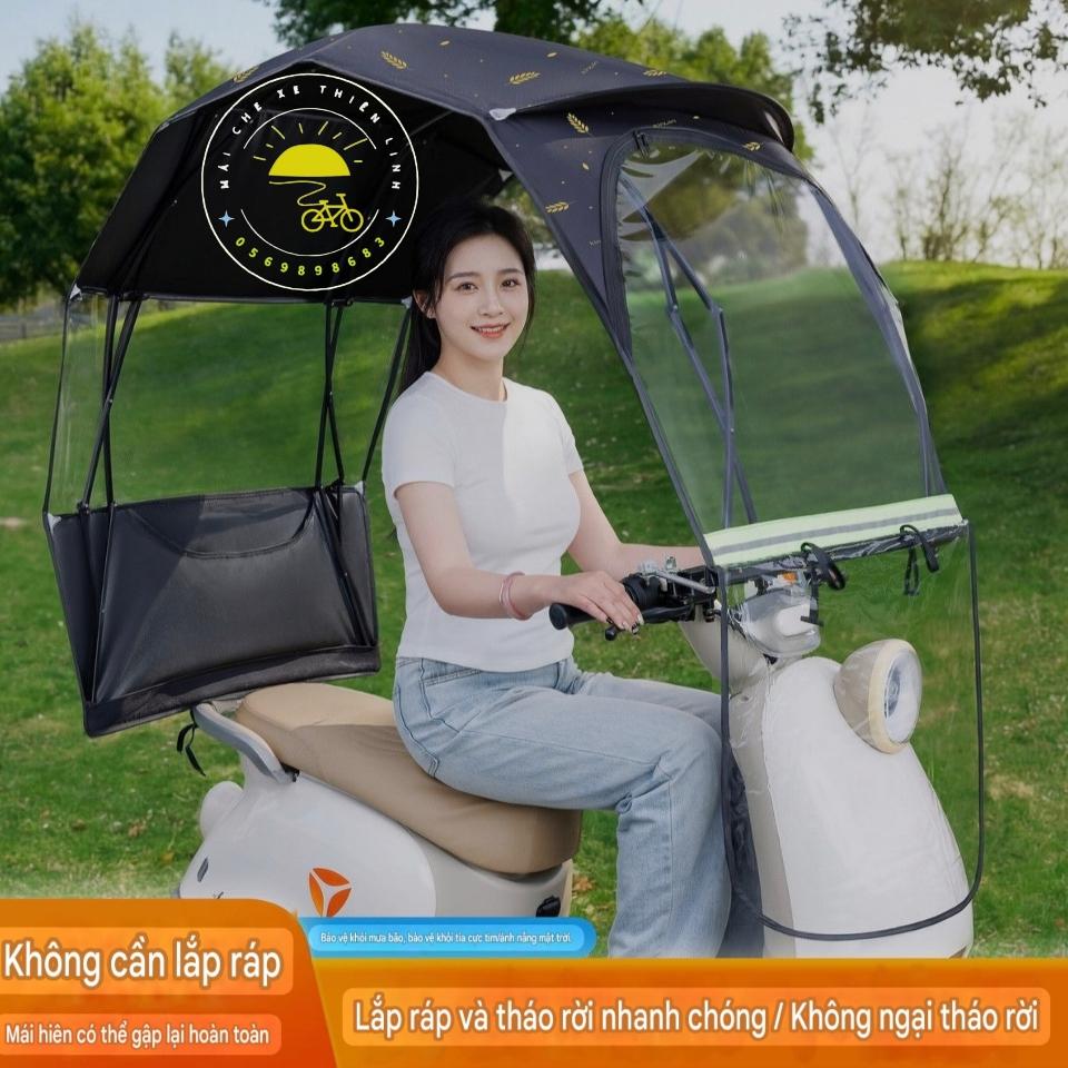 Mái che xe - bạt - đôi - gấp gọn phút mốt - lắp chân gương - 865-duoc-ban-tai-Mái che xe máy và xe điện Thiên Linh