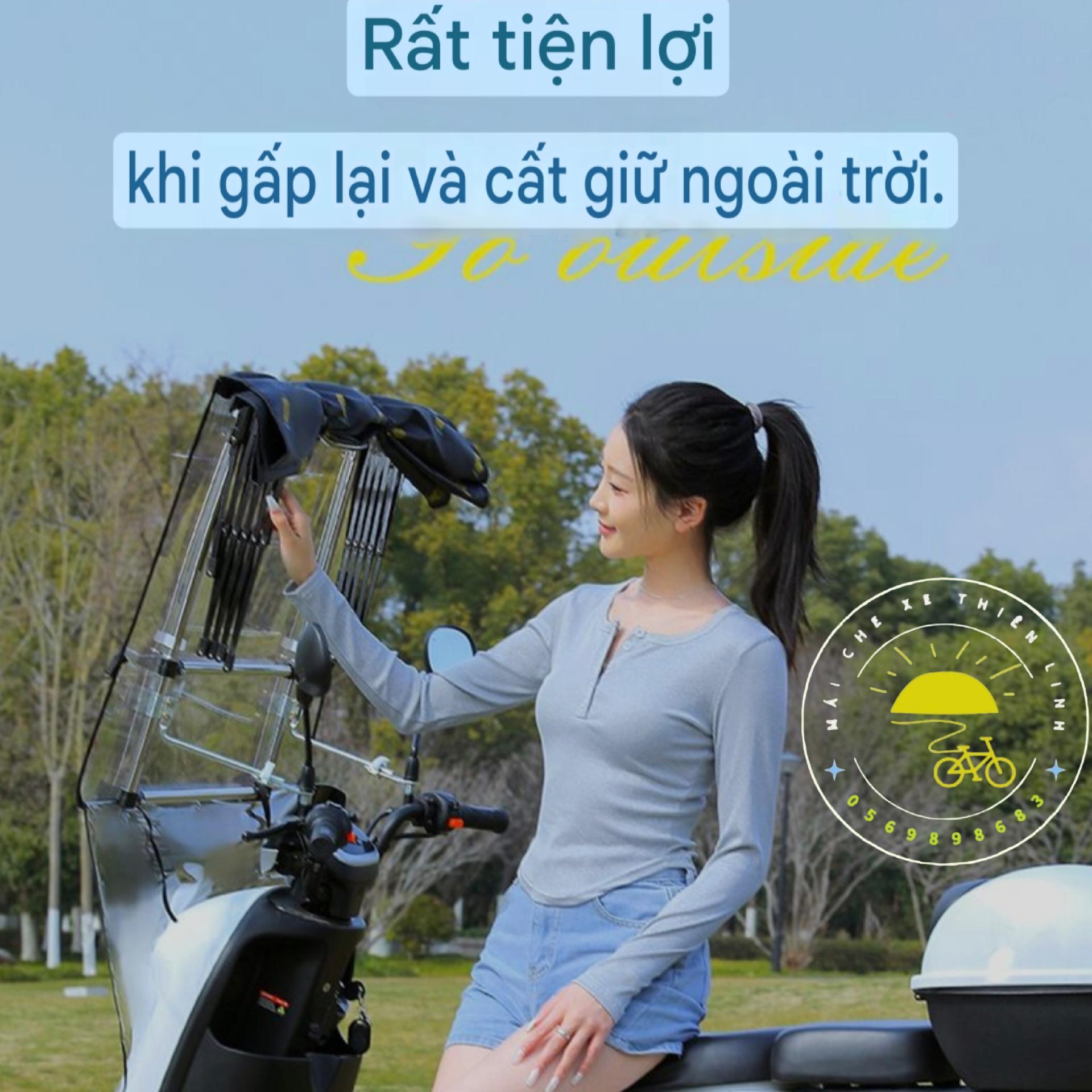 Mái che xe - bạt - đôi - gấp gọn phút mốt - lắp chân gương - 710-duoc-ban-tai-Mái che xe máy và xe điện Thiên Linh