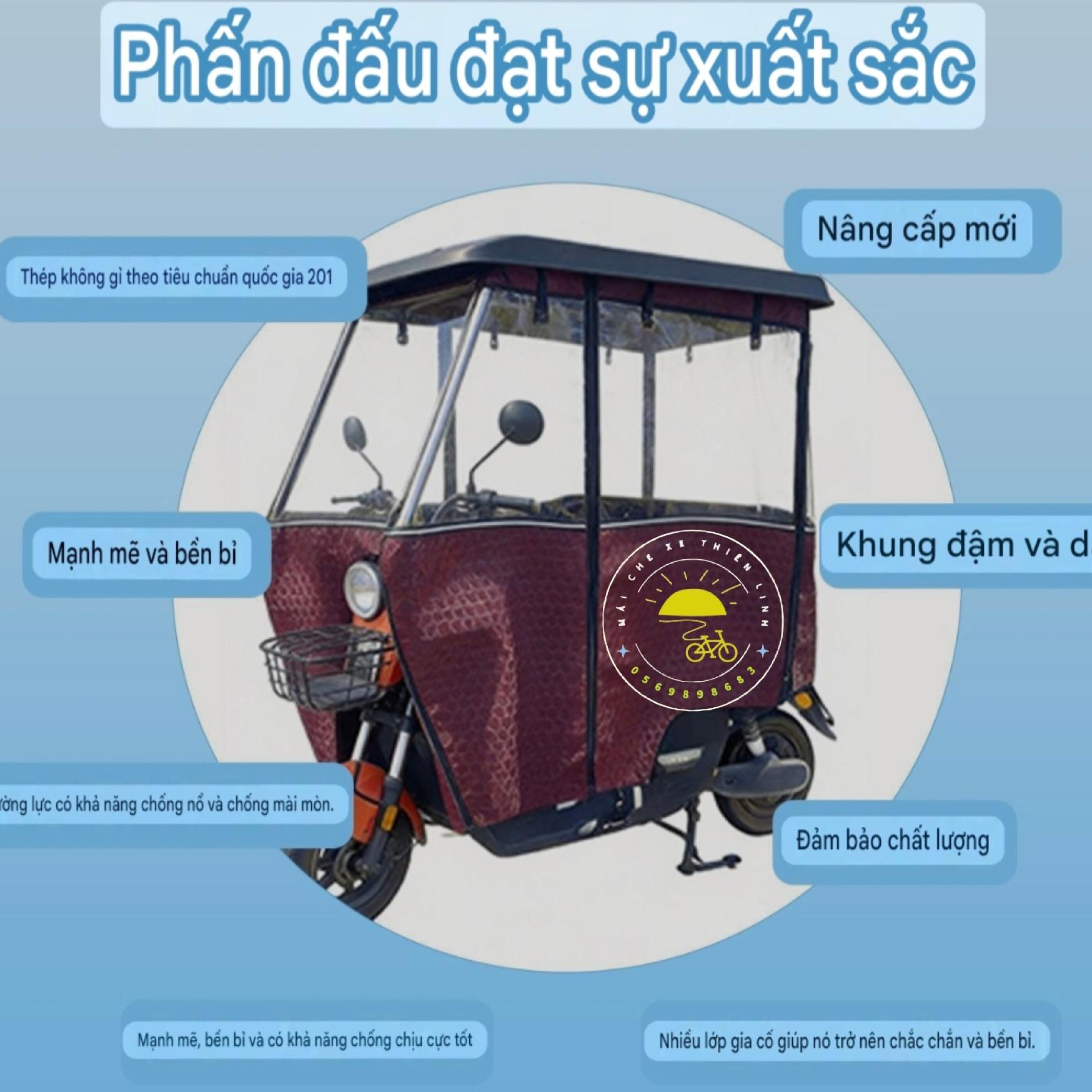 Mái che xe - khung inox - mái nhựa, composite - lắp thân xe - 1995-duoc-ban-tai-Mái che xe máy và xe điện Thiên Linh