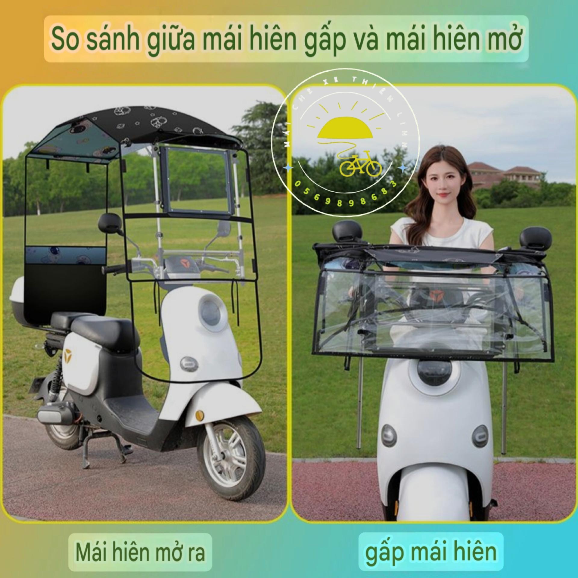 Mái che xe - bạt - đôi - gấp gọn phút mốt - lắp chân gương - 885-duoc-ban-tai-Mái che xe máy và xe điện Thiên Linh