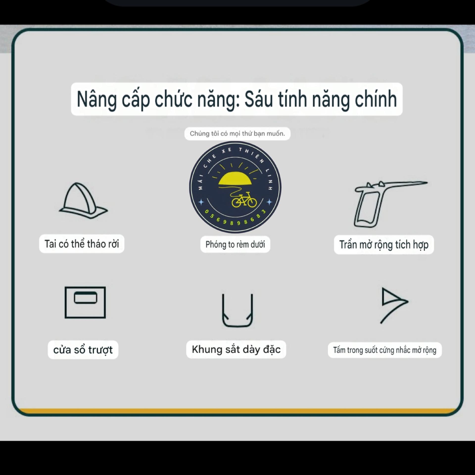Mái che xe - nhựa - đôi - tai - lắp chân gương - 1200-duoc-ban-tai-Mái che xe máy và xe điện Thiên Linh