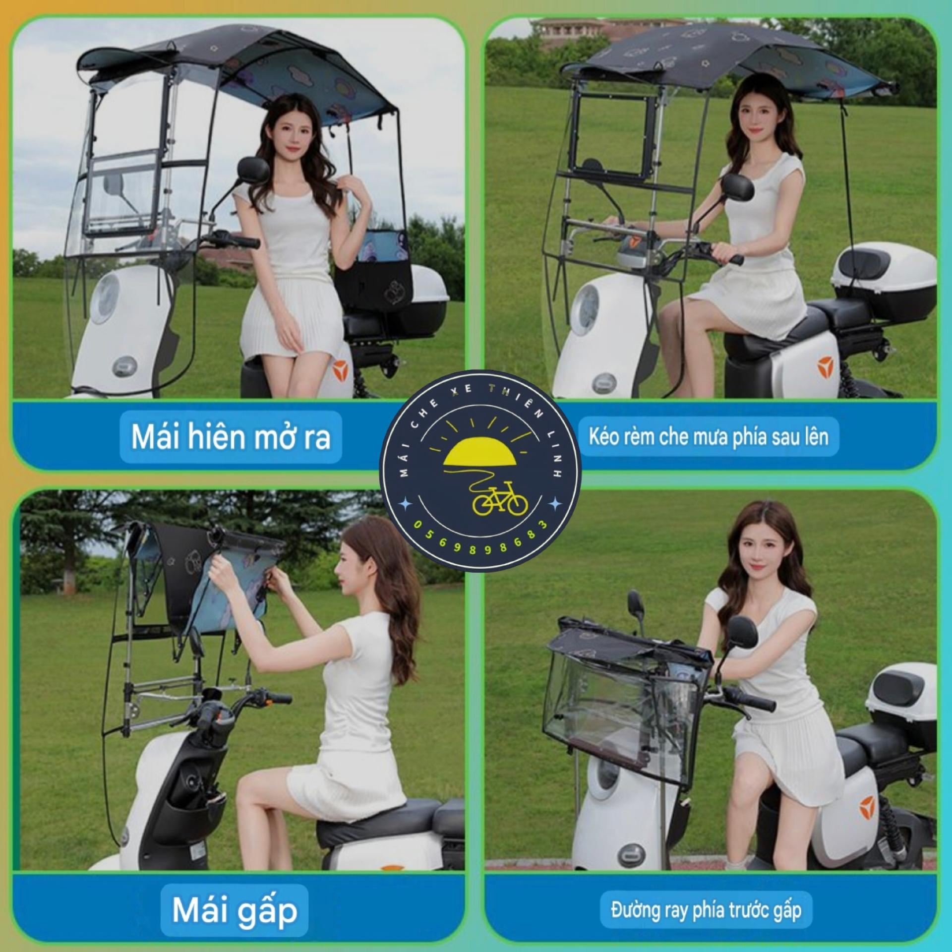 Mái che xe - bạt - đôi - gấp gọn phút mốt - lắp chân gương - 885-duoc-ban-tai-Mái che xe máy và xe điện Thiên Linh