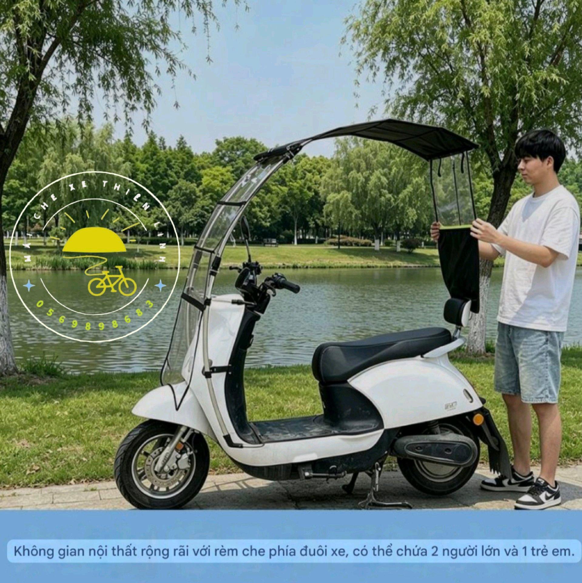 Mái che xe - bạt - đôi - gấp gọn phút mốt - bắt vào thân xe - 740 (cho xe ga và xe điện có chỗ để chân)-duoc-ban-tai-Mái che xe máy và xe điện Thiên Linh