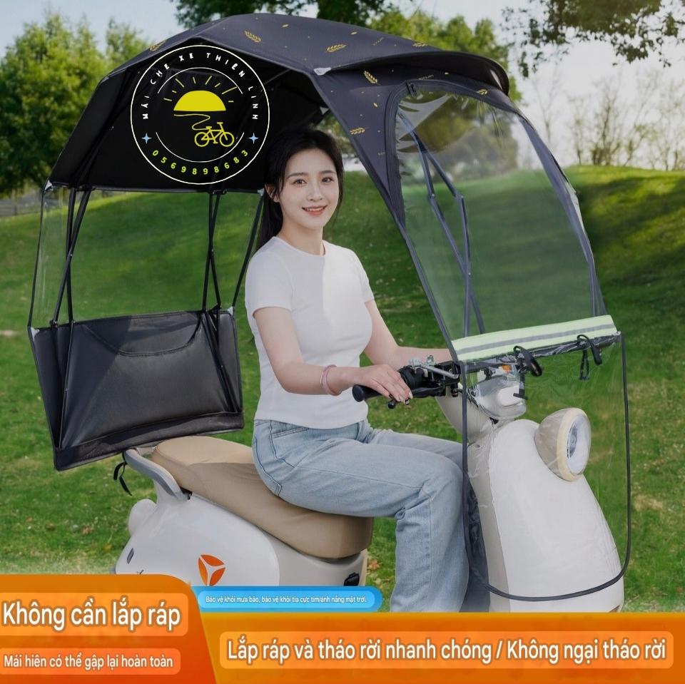 Mái che xe - bạt - đôi - gấp gọn phút mốt - lắp chân gương - 865-duoc-ban-tai-Mái che xe máy và xe điện Thiên Linh