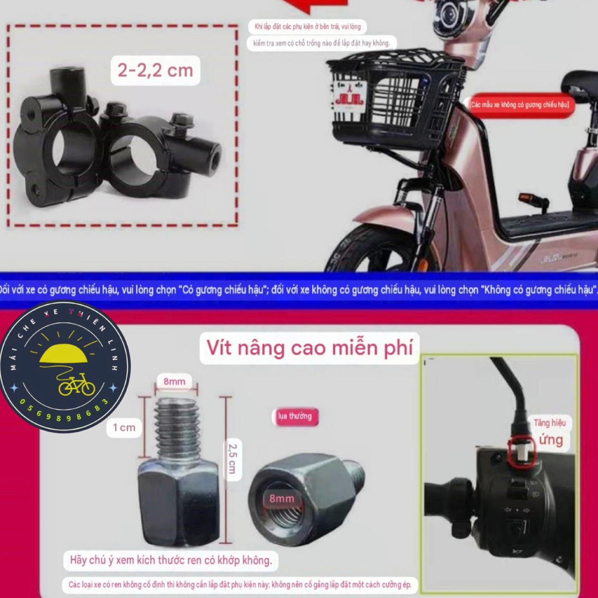 Mái che xe - nhựa - đôi - lắp chân gương - 720-duoc-ban-tai-Mái che xe máy và xe điện Thiên Linh