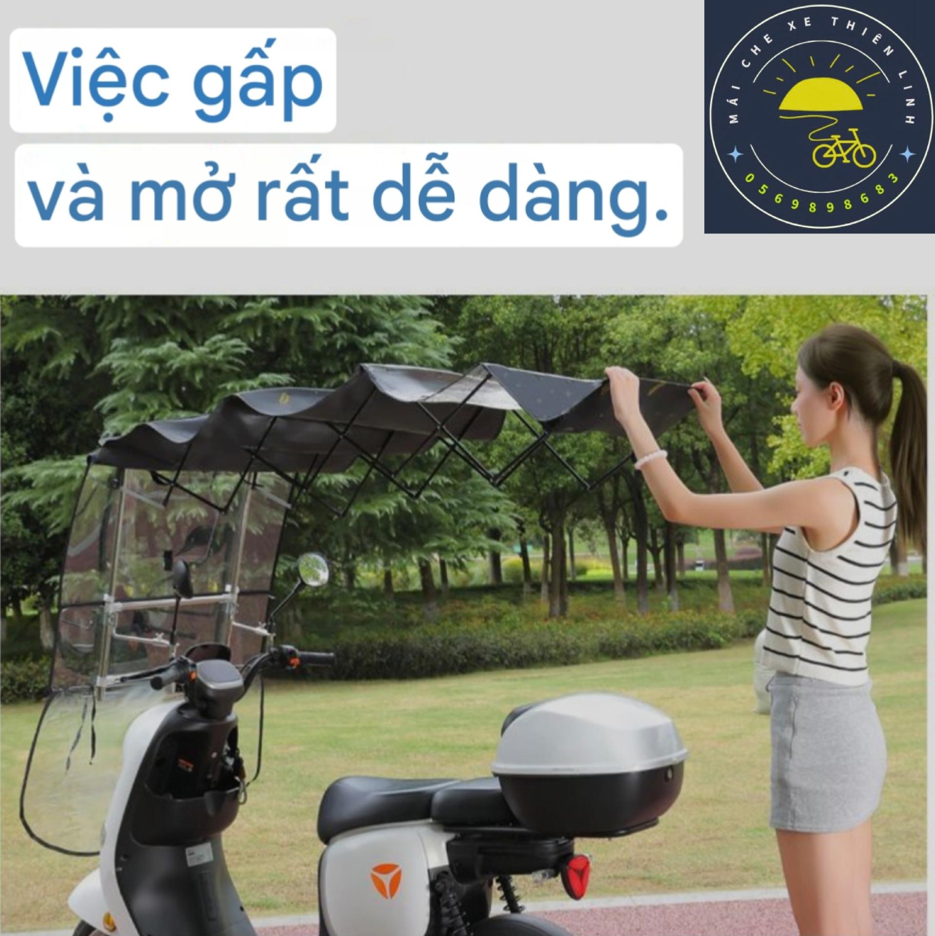 Mái che xe - bạt - đôi - gấp gọn phút mốt - lắp chân gương - 710-duoc-ban-tai-Mái che xe máy và xe điện Thiên Linh