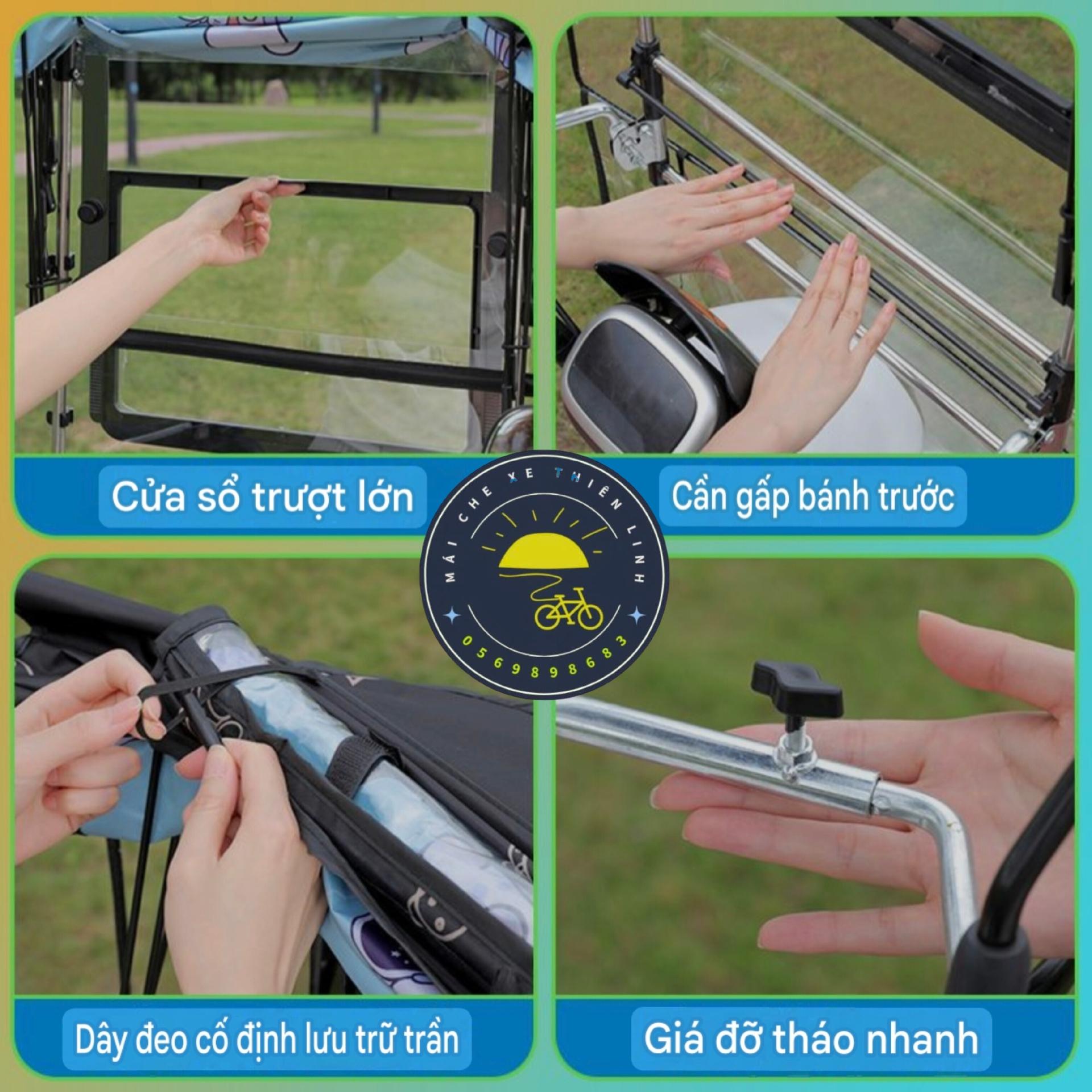Mái che xe - bạt - đôi - gấp gọn phút mốt - lắp chân gương - 885-duoc-ban-tai-Mái che xe máy và xe điện Thiên Linh
