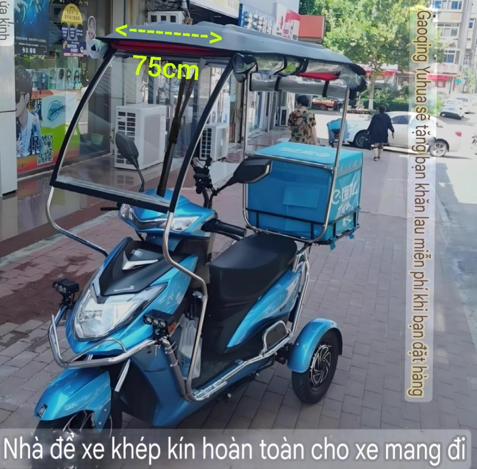 Mái che xe máy, phụ kiện xe máy, mái che, bạt phủ xe máy, bạt che xe máy, áo trùm xe kính cường lực mái rộng 75cm 2180-duoc-ban-tai-Mái che xe máy và xe điện Thiên Linh