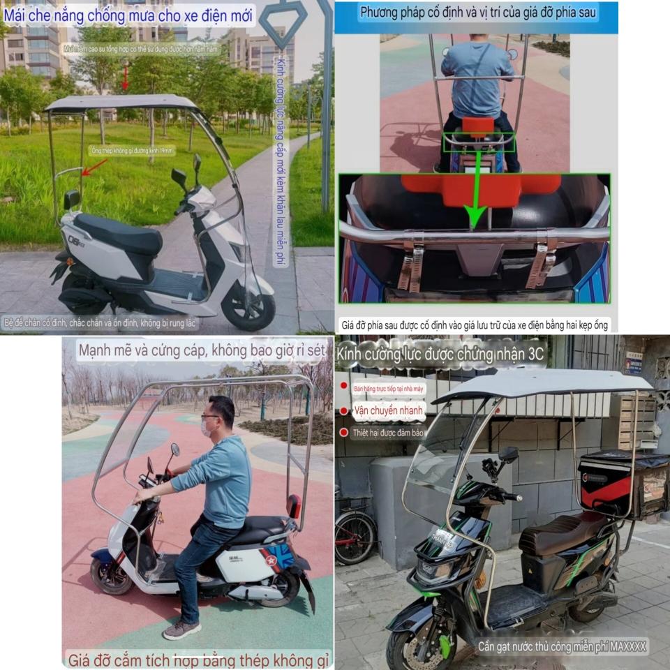 Mái che xe máy, phụ kiện xe máy, mái che, bạt phủ xe máy, bạt che xe máy, áo trùm xe kính cường lực mái rộng 75cm 2180-duoc-ban-tai-Mái che xe máy và xe điện Thiên Linh