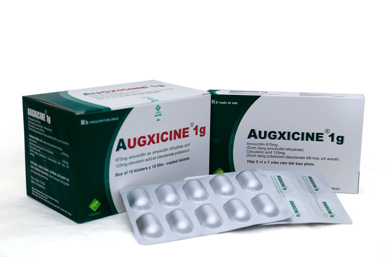 Augxicine 1G Hộp 10 Vỉ x 10 Viên Vidiphar-duoc-ban-tai-Dược Châu Long