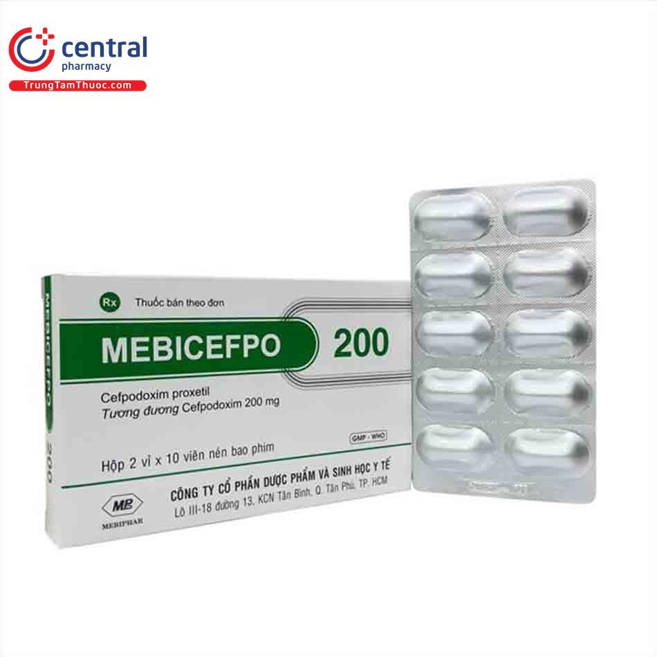 200 mg - Mebicefpo ( Cefpodoxim 200 mg ) Hộp 2 Vỉ x 10 Viên Mebiphar-duoc-ban-tai-Dược Châu Long