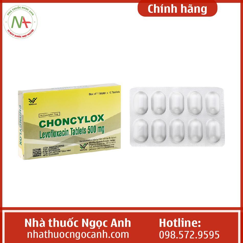 Choncylox 500 ( levofloxacin 500mg) Hộp 10 viên India-duoc-ban-tai-Dược Châu Long