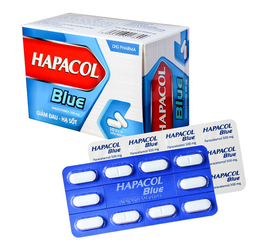 Hapacol BLUE Hộp 10 Vỉ x 10 Viên Hậu Giang-duoc-ban-tai-Dược Châu Long