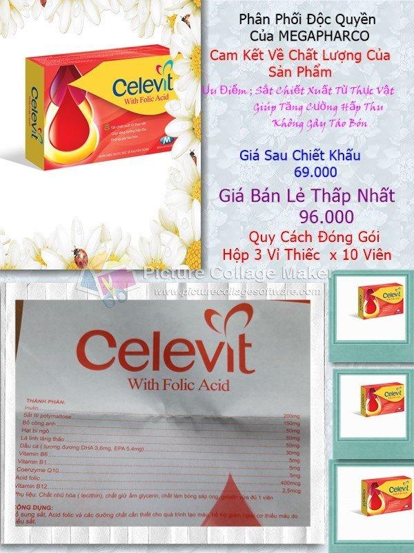 CELEVIT FOLIC Acid ( Sắt Thực Vật ) Hộp 30 Viên-duoc-ban-tai-Dược Châu Long
