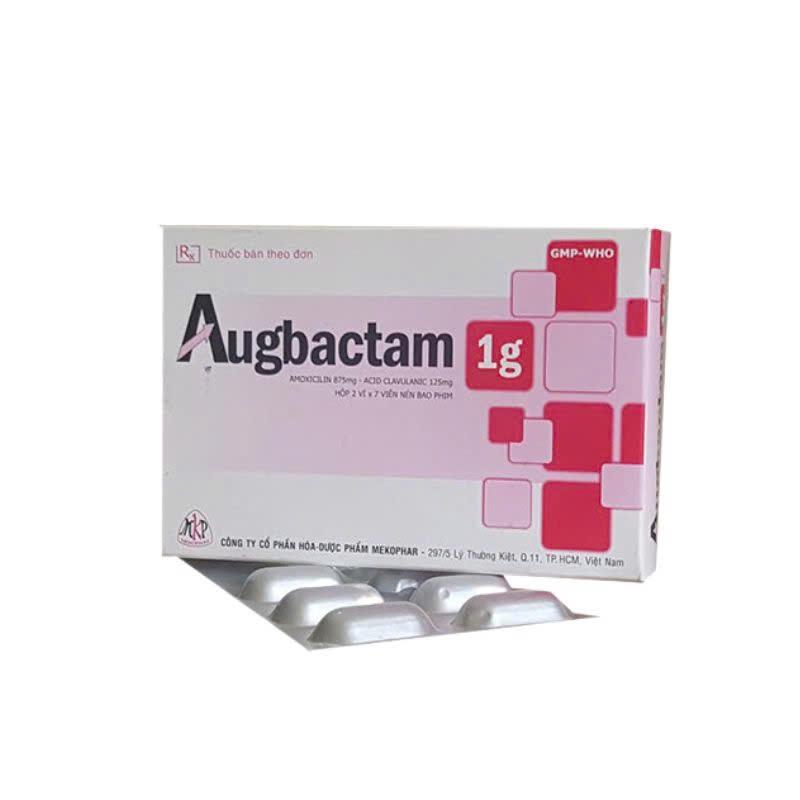 1G - Augbactam 1G Vỉ Hộp 10 Viên ( Amo 875 + Clavu 125 )MEKOPHAR-duoc-ban-tai-Dược Châu Long