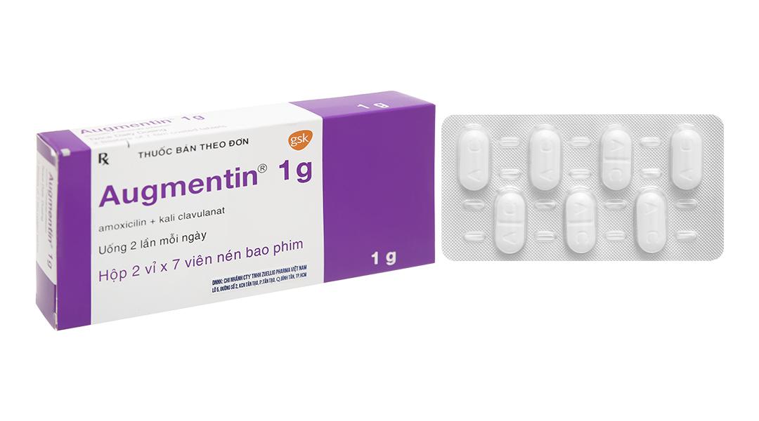Augmentin 1G hộp 2 Vỉ x 7 Viên - 14 viên ( Glasxo ) Đắt-duoc-ban-tai-Dược Châu Long