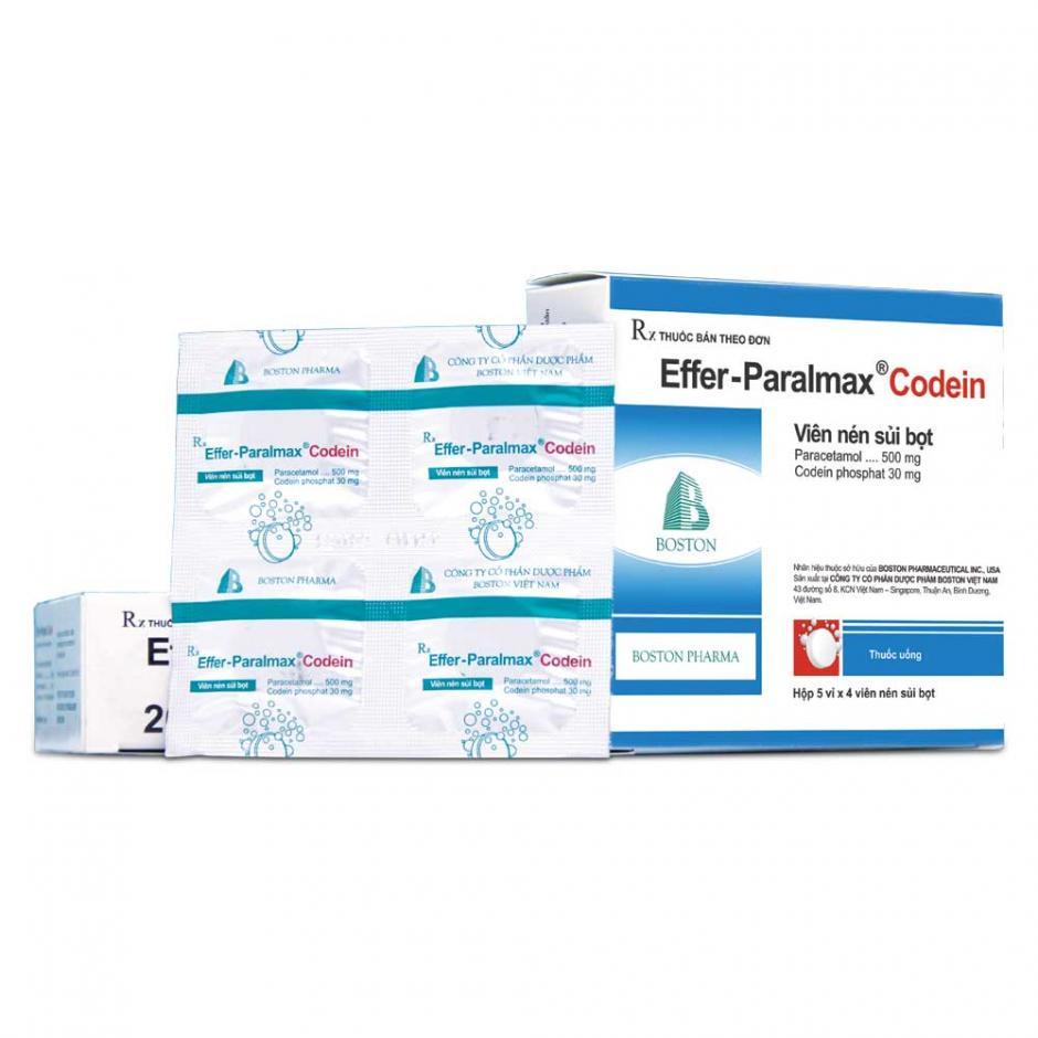 Effer Paralmax Codein 30mg Viên Sủi Hộp 5 Vỉ x 4Viên Sủi Boston-duoc-ban-tai-Dược Châu Long