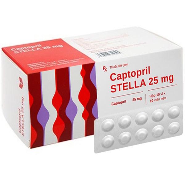 Captopril 25mg hộp 10vỉ 10viên STELLA -duoc-ban-tai-Dược Châu Long