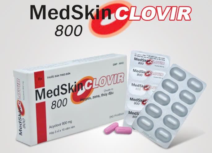 Medskin (Acyclovir 800mg ) Hộp 3 Vỉ x 10 Viên Hậu Giang -duoc-ban-tai-Dược Châu Long
