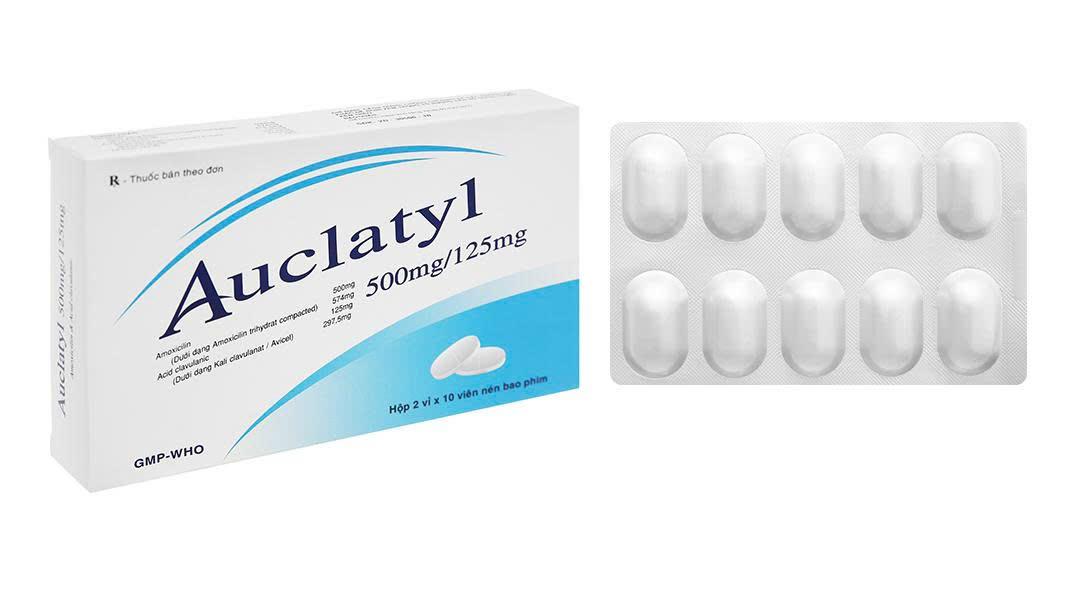 Auclanityl 625 Viên ( amo 500 + Clavu 125 ) Hộp 2 Vỉ x 10 Viên Tiphaco-duoc-ban-tai-Dược Châu Long