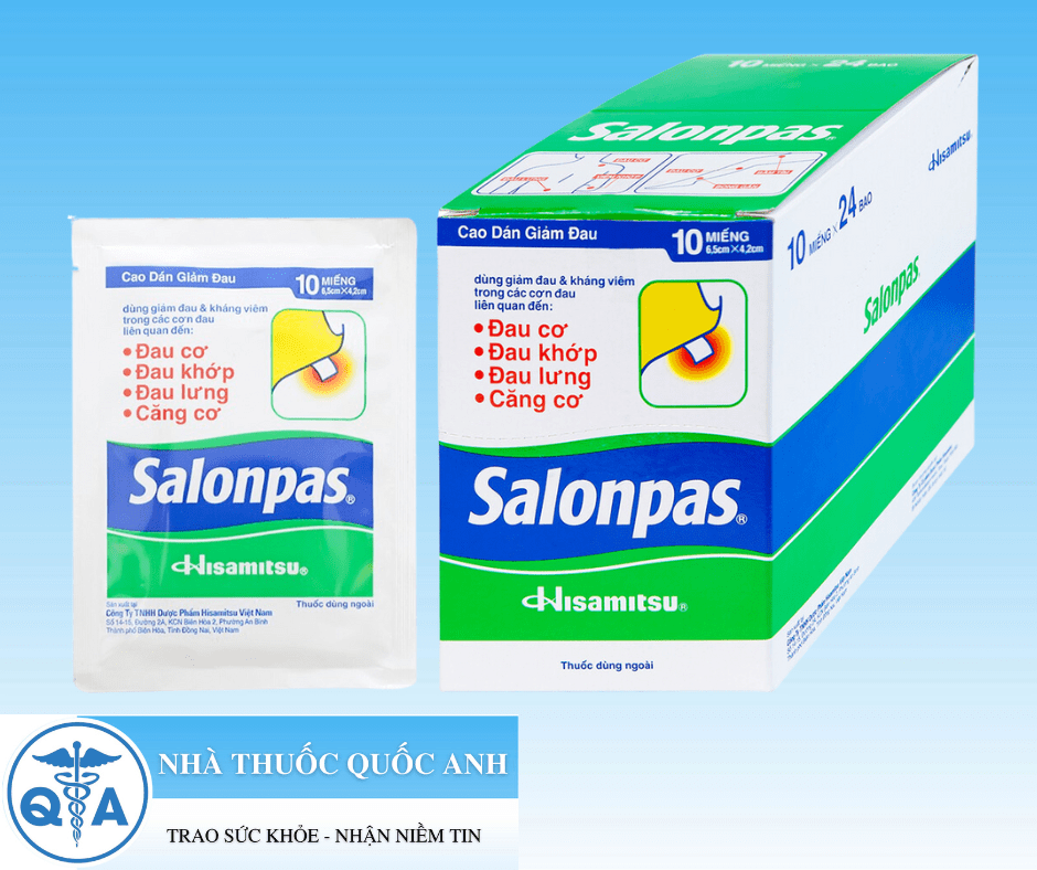 1 gói bé 10 miếng  - Salonpas Cây 24 Gói x  10 miếng  Hisamitu-duoc-ban-tai-Dược Châu Long