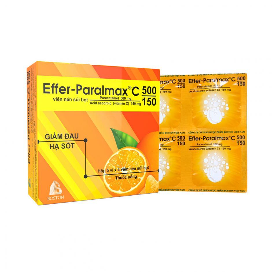 Effe - Paramax C 150 + Para 500 Hộp 5 Vỉ x 4 Viên Sủi Boston-duoc-ban-tai-Dược Châu Long