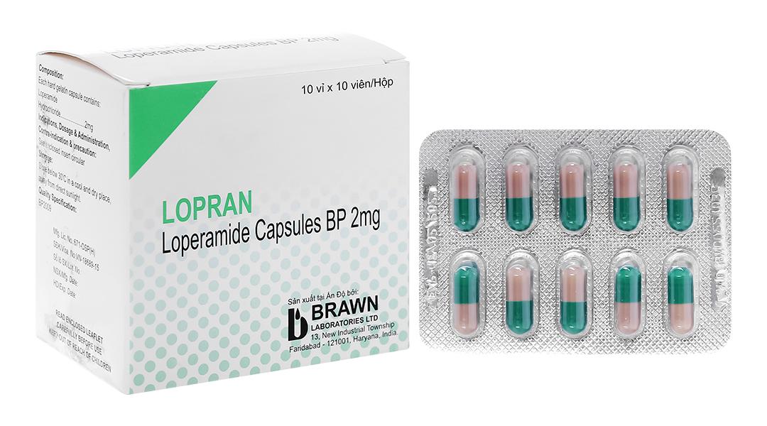LOPRAN -  Loperamid 2mg Bé BRAW Ấn Độ Hộp 10vỉ x 10 Viên-duoc-ban-tai-Dược Châu Long