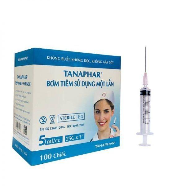 Bơm 5ml hộp 100 Chiếc - Tanaphar-duoc-ban-tai-Dược Châu Long