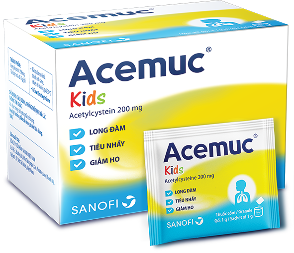 Acemuc 200mg hộp 30gói Sanofi-duoc-ban-tai-Dược Châu Long