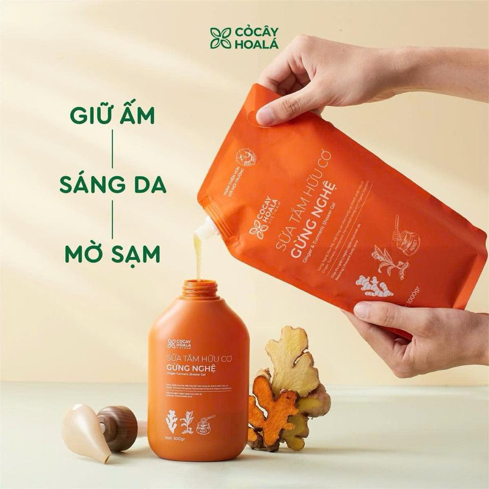 Túi reffill Sữa tắm Gừng Nghệ 1L-duoc-ban-tai-Showrooms Sống Xanh