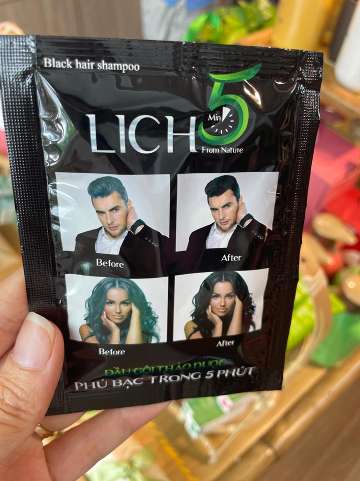 Dầu gội nhuộm phủ bạc LICH 5 đen/nâu-duoc-ban-tai-AN NHIÊN