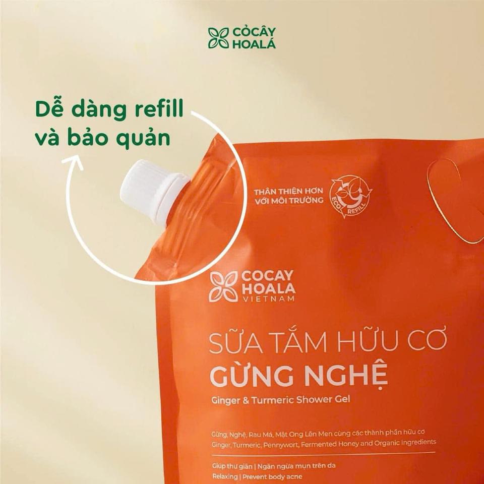 Túi reffill Sữa tắm Gừng Nghệ 1L-duoc-ban-tai-Showrooms Sống Xanh