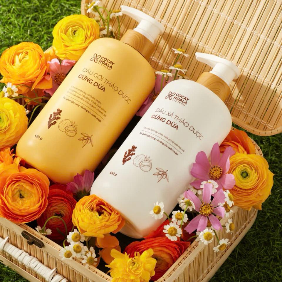 Combo Gội xả Gừng Dừa 650gr-duoc-ban-tai-Showrooms Sống Xanh