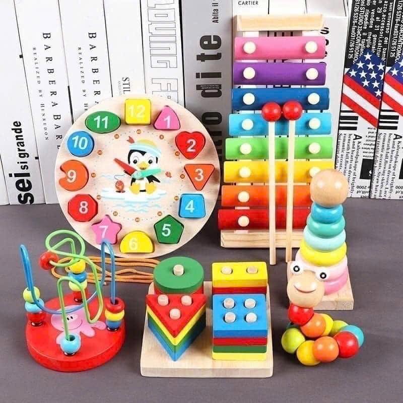 Combo 6 món đồ chơi gỗ cho bé-duoc-ban-tai-ALA BABY SHOP