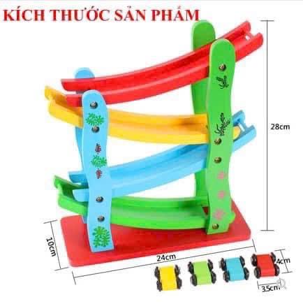 Xe ô tô cầu trượt 4 tầng bằng gỗ-duoc-ban-tai-ALA BABY SHOP