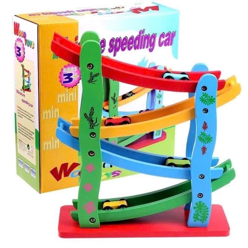 Xe ô tô cầu trượt 4 tầng bằng gỗ-duoc-ban-tai-ALA BABY SHOP
