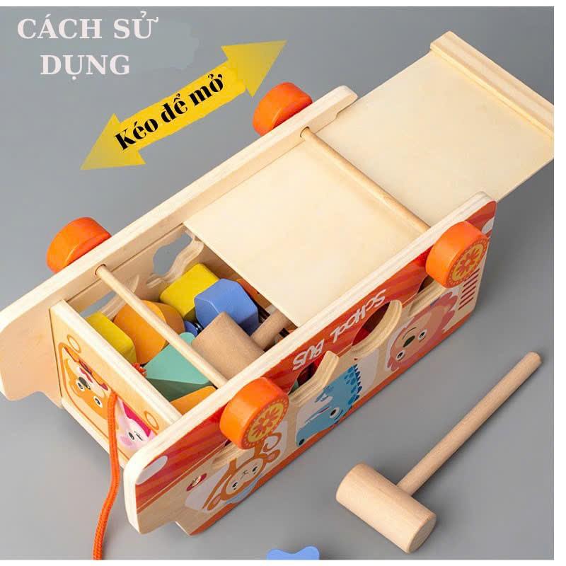 Đập chuột gỗ 3in1 hình oto, thả hình khối, màu sắc-duoc-ban-tai-ALA BABY SHOP