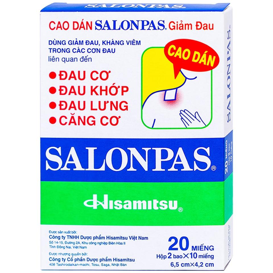 Salonpas ( 1box / 20 stickers )-duoc-ban-tai-Pharmacy Thu Thảo - 약국