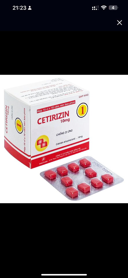 Cetirizin box 100 pills-duoc-ban-tai-Pharmacy Thu Thảo - 약국