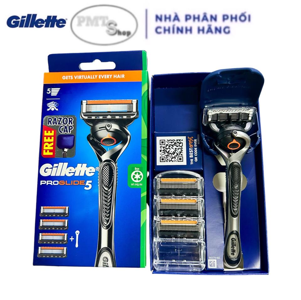 Bộ dao cạo râu 5 lưỡi Gillette Proglide 1 cán + 4 đầu cạo-duoc-ban-tai-PMTshop since 2018