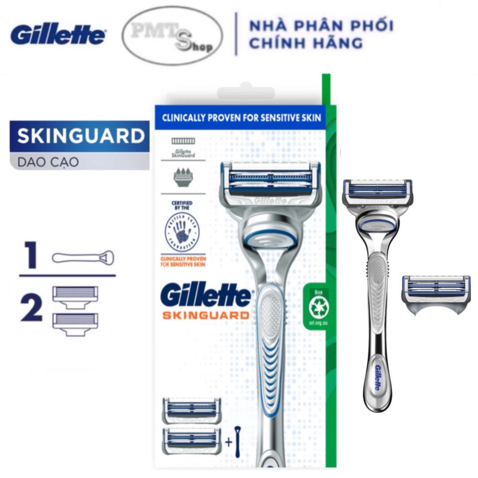 Combo Dao Cạo Râu Gillette Skinguard (1 Cán + 2 Đầu Cạo)-duoc-ban-tai-PMTshop since 2018