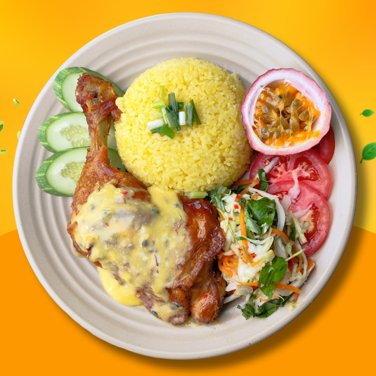 Cơm gà sốt chanh leo-duoc-ban-tai-Cơm Gà Sốt Bát Vị