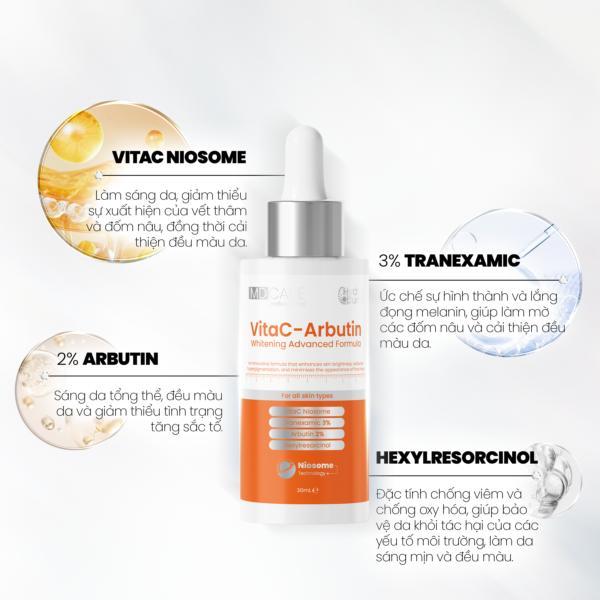 Serum dưỡng ẩm  sáng da VitaC-Arbutin MD care 30ml-duoc-ban-tai-PiKy Beauty