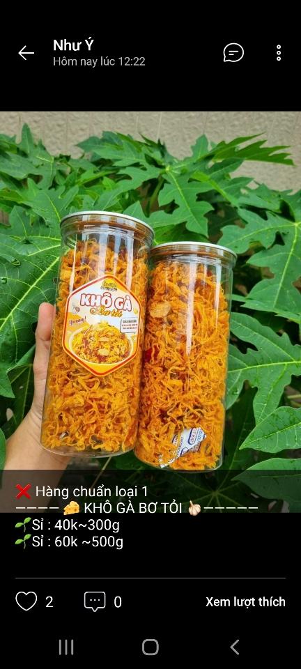 Khô gà Bơ tỏi 300gr -duoc-ban-tai-ĂN VẶT CHỢ LỚN QUẬN 6