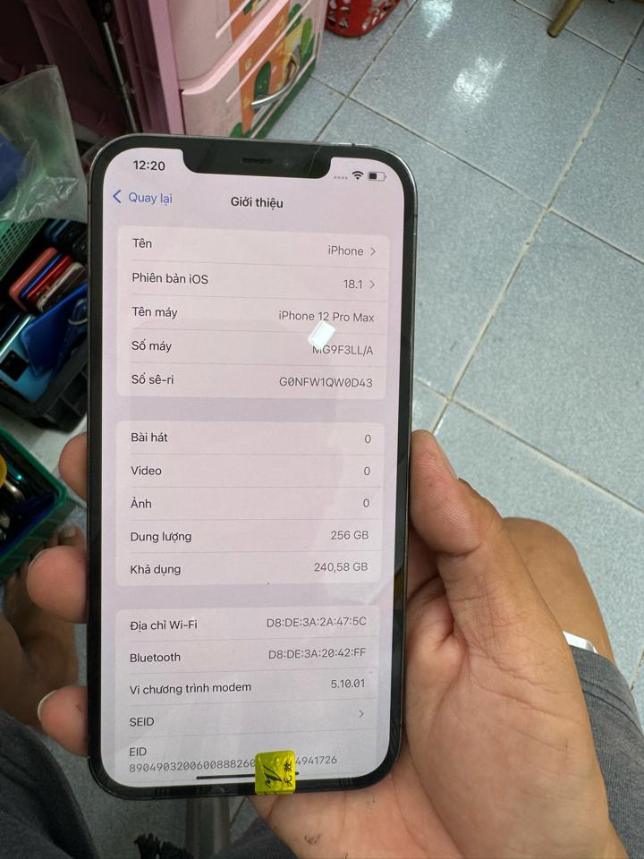 Ip 12promax 256h đen zin 99% pin thay zin -duoc-ban-tai-Lê dũng store Phước Long