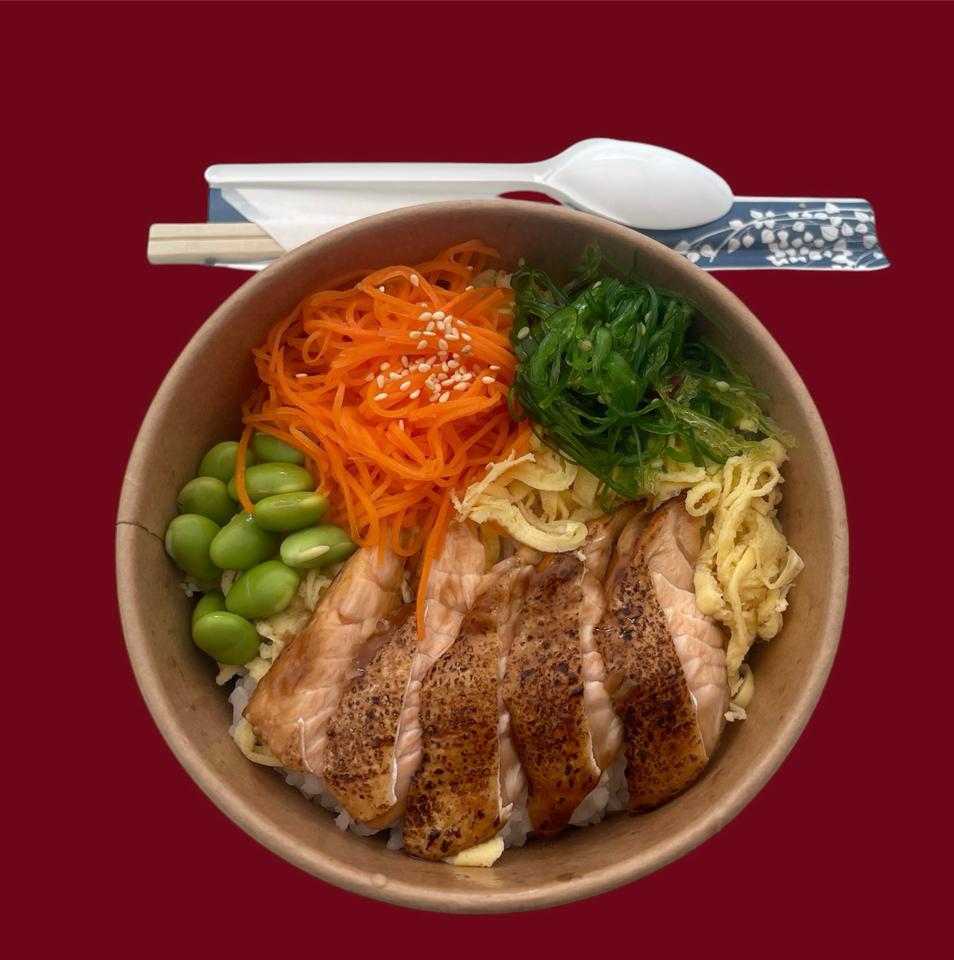 Cơm Lườn Cá Hồi Sốt Kabayaki-duoc-ban-tai-Hisashi Sushi